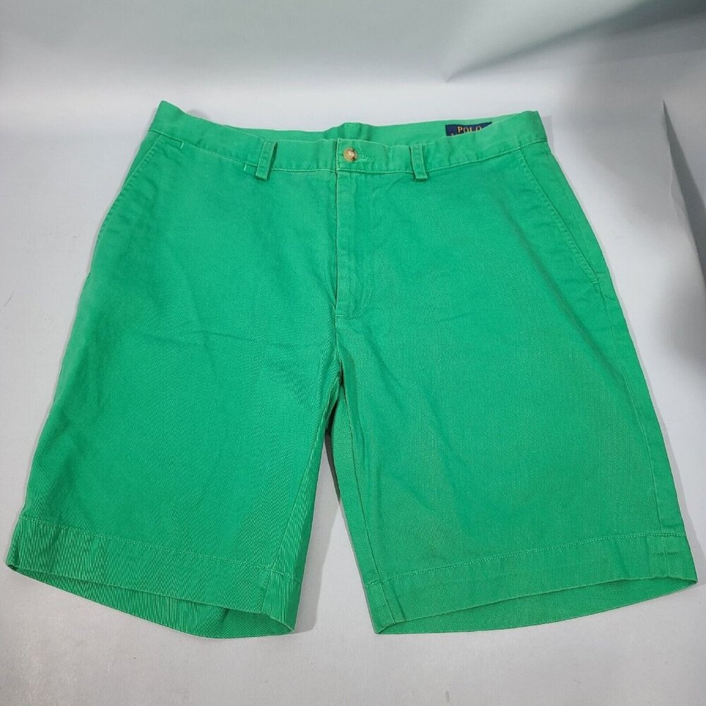 Polo Ralph Lauren 9" Green Twill Bermuda Shorts Men's Size 34 100% Cotton